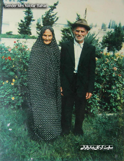 مرحوم مشهدی مرتضی بهاری و همسرش در سفر به مشهد مقدس